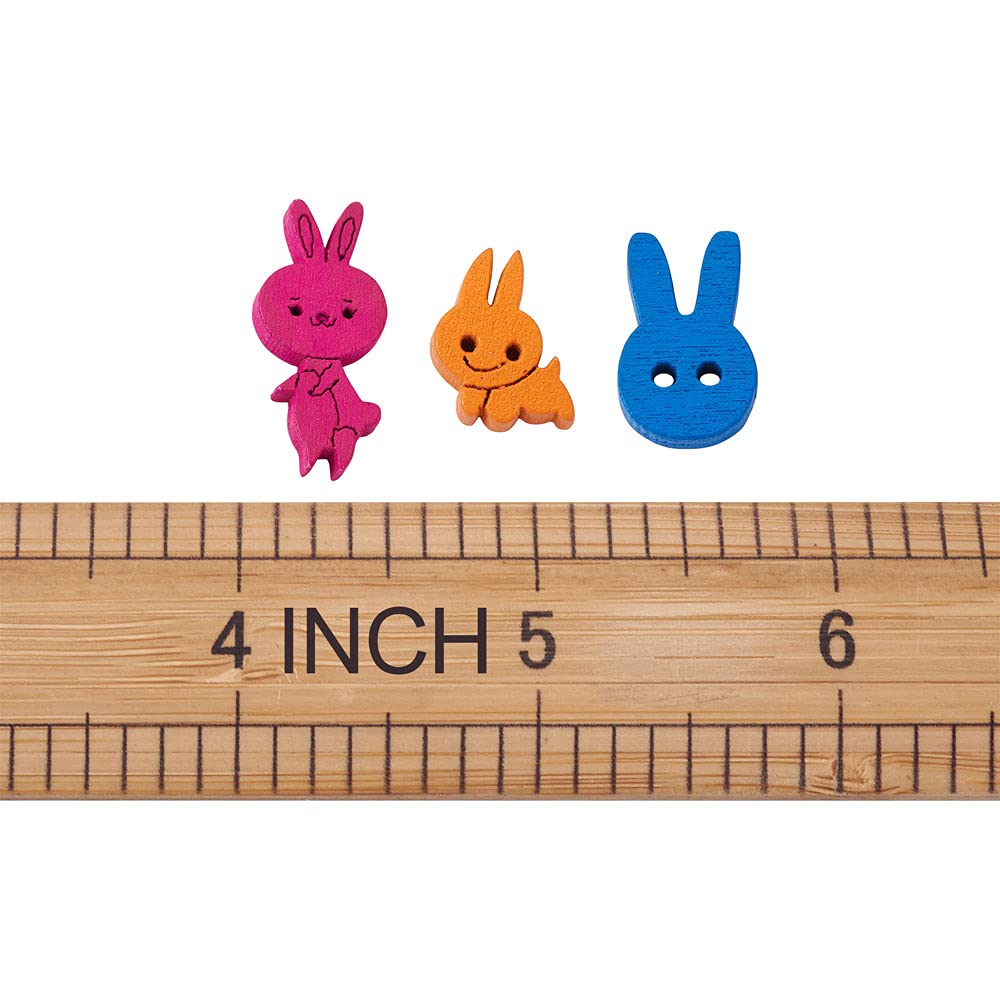 確認ページ♡うさぎパネル Amazon.co.jp: 240個 木製 キュート うさぎ ボタン 7色 絵画 2穴